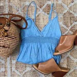 Denim Style Spaghetti Strap Dress